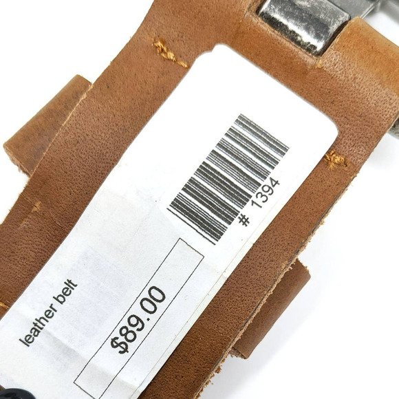 Civil Society Belt Mens 32 Brown Leather Western Large Silver Buckle - Picture 7 of 9